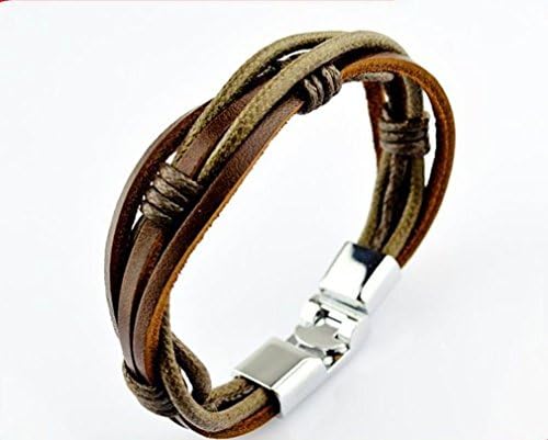 Jewelryfinds Fashion Punk Multi-Skin Leather Retro Men Party Bracelet