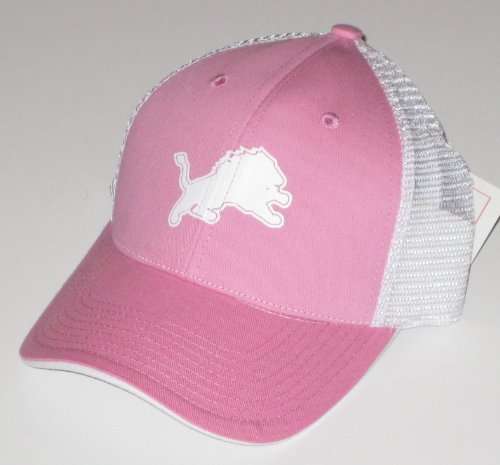 Detroit Lions NFL Reebok Women's Light Pink & White Mesh Back Adjustable Hat