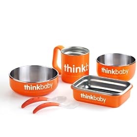 Thinkbaby Complete BPA Free Feeding Set, Orange, 6 Months