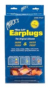 Macks Pillow Soft Earplugs - Individual Pair Dispenser - Hot Orange - 200 Pair
