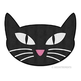 Retro Black Cat Throw Rug Bath Mat