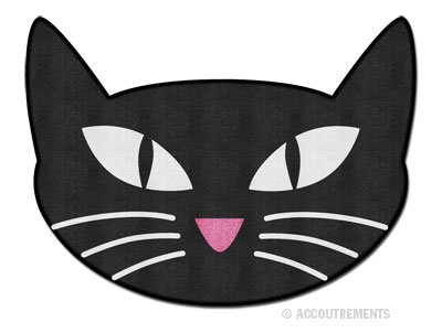 Retro Black Cat Throw Rug Bath Mat
