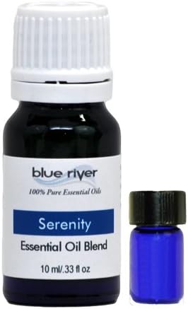 Serenity - Aromatherapy Essential Oil Blend with Lavender, Mandarin and Rosewood. Free Pocket Vial. 100% Pure, Undiluted. Blue River