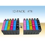 Buy 12 Packs US Patented EPSON 78 Compatible Ink Cartridges for EPSON Artisan 50,...
