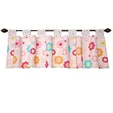 NoJo Pop Petals Window Valance, Pink/White