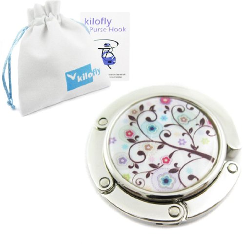 kilofly Purse Hook **8 choices** - Foldable - Michiko, with kilofly Pouch