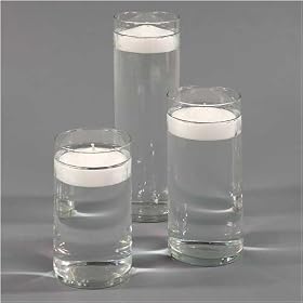 Cylinder Floating Candle Vase Set of 36 by Quick Candles