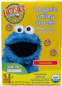 Earth's Best Baby Foods Smiley Snacks, Banana, 3.5-Ounce (Pack of 6) by Earth's Best BaFoods