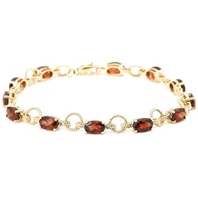 10k Yellow Gold Oval Cut Garnet Circle Link Bracelet, 7.25 by Amazon.com Collection