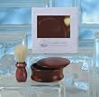 Boar Bristle Shaving Brush and Wood Round Shaving Soap Dish Bowl with Lid