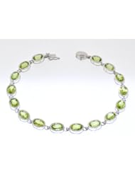 14K White Gold Peridot Bracelet
