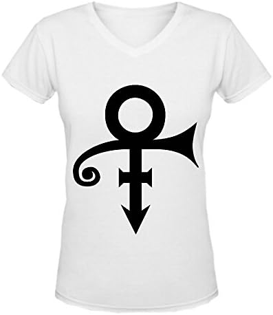 Prince logoThe unpronounceable symbol V Neck T Shirts Women White