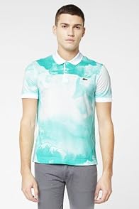 L!VE Short Sleeve Water Color Print Pique Polo