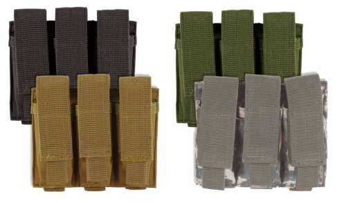 Voodoo Tactical MOLLE Compatible Triple Pistol Magazine Pouch