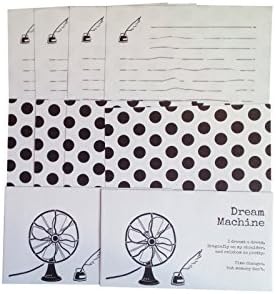 SCStyle 32 Cute Kawaii Lovely Black&White Design Writing Stationery Paper Letter Set with 16 Envelope