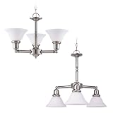 Sea Gull Lighting 31060-962 Sussex Three-Light Chandelier, Brushed Nickel Finish with Satin White Glass