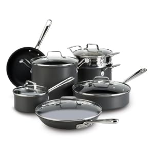 Emeril by All-Clad E920SA64 Hard Anodized Nonstick Cookware Set, Black