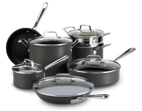 Emeril by All-Clad E871SC64 Hard Anodized Nonstick Scratch Resistant 12-Piece Cookware Set, Black