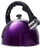 Purple Stainless Steel Shiny Tea Kettle