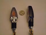 Turn Signals - Clear Lenses, Carbon Base - Universal Motorcycle Lights - Honda CBR 600rr 1000rr, Suzuki GSXR 600 750 1000, Yamaha YZF R1 R6, Kawasaki Ninja ZX6r ZX9r ZX10r ZX12r ZX14