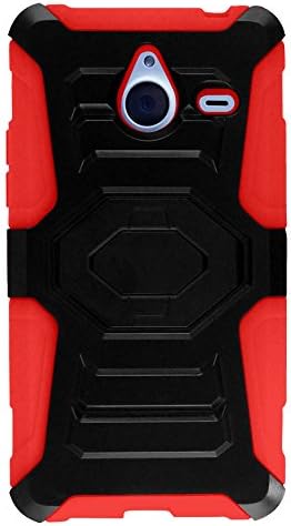 Cool Shockproof Combo Hybrid Slim Protector Phone Case for Microsoft Lumia 640xl + FREE PRIMO DESIGN CARTOON FOLDABLE TOTE BAG (RED)