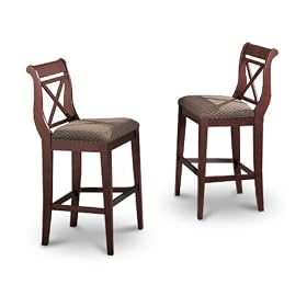 MAN CAVE 2 Cherry Kitchen Counter Bar Stools by The Furniture Cove