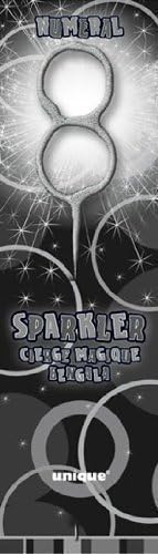 Celebration &amp; Party Candles Sparklers - Number 8 by Swan Balloons