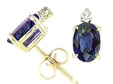 Genuine Sapphire Earrings - White or Yellow Gold 1.24 cts FREE GIFT BAG!