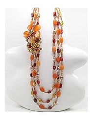 Flower Red Agate Necklace In Sterling Silver