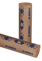 PM Company SecurIT $2.00 Nickel Pre-Crimped Tubular Coin Wrappers, 3.5 Inches Length, Brown/Blue, 1000/Carton (65070)