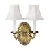 Wall Sconce Two Light Fixture In Pewter Finish - 2 Bulbs