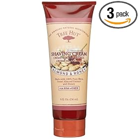 Tree Hut Shaving Cream for Him and Her, Almond & Honey, 8-Ounce Tubes (Pack of 3)