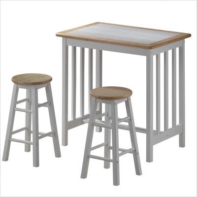 Mission Breakfast Bar with Stools â€“ Terra Cotta Top
