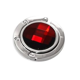 Garnet Mirror Crystal Folding Purse Handbag Hook Hanger