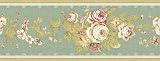 Rose Sonata Robins Egg Wallpaper Border by Waverly in Master Suites