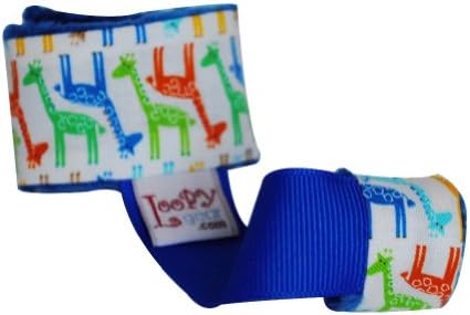 Loopy Gear Baby Rattle Holder ~ Parade of Giraffes Blue