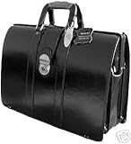 Black Mancini Leather Briefcase Lawyer/doctor Laptop