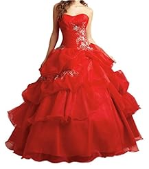 Organza Lace-Up Beaded   Ball Gown Quinceanera Dress 