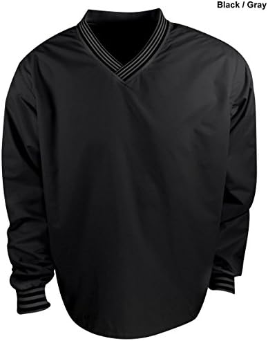 Weather Company 2015 Waterproof Microfiber V-Neck Windshirt Blk/Gray Large