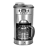 Kalorik CCG-19322 1000-Watt 10-Cup Coffeemaker with Built-In Grinder, Stainless Steel