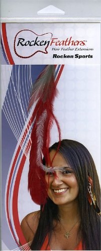 Rocken Feathers Sports Natural Hair Extensions Hand Made in the USA - Ohio State University Colors!!