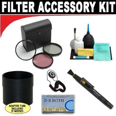 High Resolution 3-piece Filter Set (UV, Fluorescent, Polarizer) + 6-Piece Deluxe Cleaning Kit + Lens Adapter Tube (If Needed) + Lenspen + Lens Cap Keeper + DB ROTH Micro Fiber Cloth For The Nikon D3X, D3, D2Xs, D2Hs, D2X, D2H, Digital Slr Cameras Which Has Any Of These (18-135mm, 18-105mm, 18-70mm, 16-85mm) Nikon Lenses