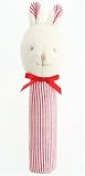 Alimrose Designs Red Strip Bunny Baby Hand Squeaker