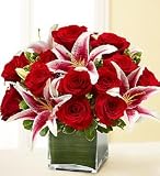 Valentine's Day Flowers by 1-800-Flowers - Rose and Lily Cube Bouquet - Large