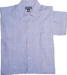 Poly/Rayon Tonal Jacquard Camp Shirt