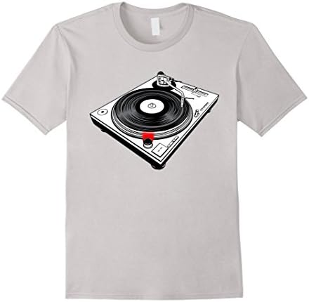 Men's T Shirt for DJ - Virtual Turntable Light 2XL Silver