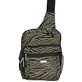 Baggallini Crinkle Zebra Messenger Bag