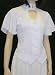 Heart Neck Short Sleeve Bridal Blouse, White