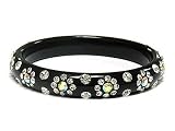 Crystal Flower Acrylic Ladies Bangle Bracelet