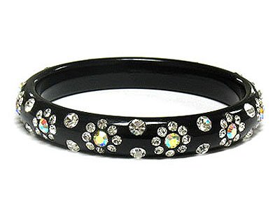 Click here to buy Crystal Flower Acrylic Ladies Bangle Bracelet.